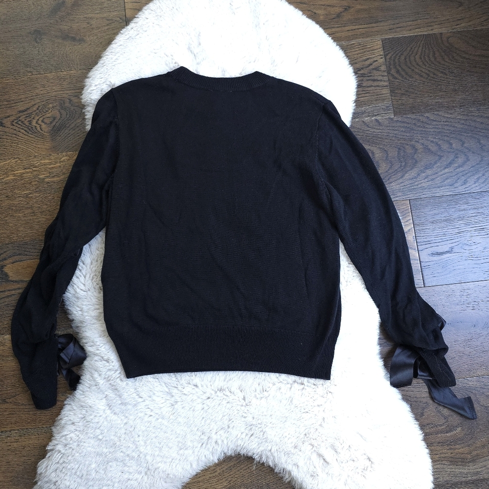 Noir Kei Ninomiya X Comme Des Garcon Coquette Goth Ribbon Silk Sweater - Picture 7 of 7